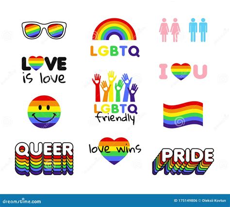 lgbt pride icons and stickers love vector stock vector illustration of rainbow flag 175149806