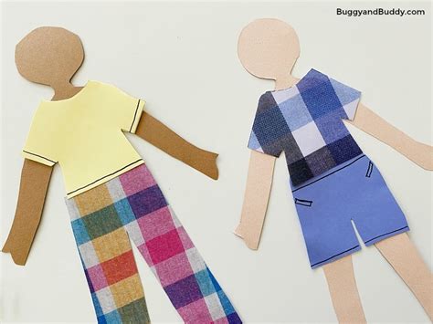 Self Portrait Paper Doll Craft with Printable Templates - Buggy and Buddy