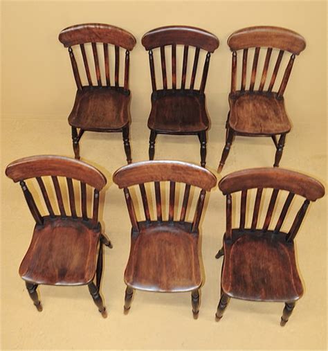 Kitchen chairs take a beating, especially in a home where there are children. 6 Farmhouse Kitchen Chairs - R3539 - Antiques Atlas