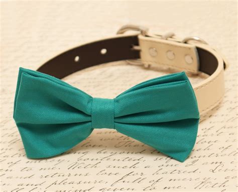 Teal Blue Dog Bow Tie Pet Wedding Accessory Dog Collar Bow Tie