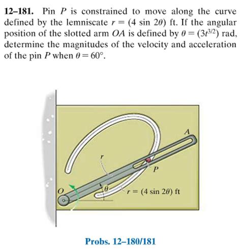 Solved Pin P Is Constrained To Move Along The Curve Defined