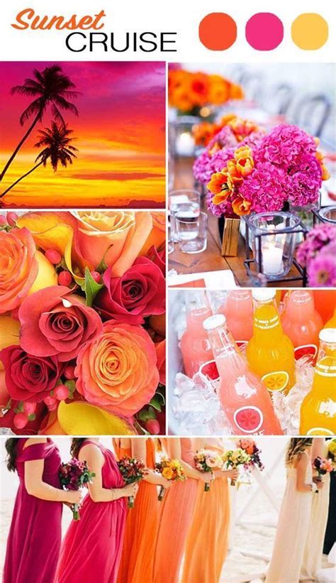 top 9 spring and summer wedding color palettes pink orange and coral beach wedding col