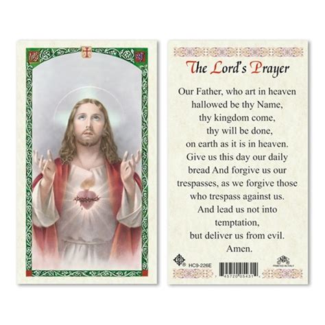 The Lords Prayer Laminated Prayer Card Discount Catholic Products