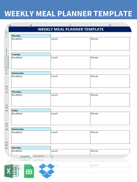 Printable Weekly Menu Planner Templates At