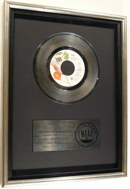 prince  doves cry platinum  riaa strip plate record award