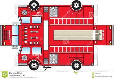 Fire Truck Cut Out Template