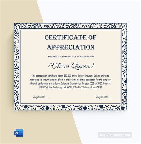 Certificate Of Appreciation For Retiring Employee Beborn