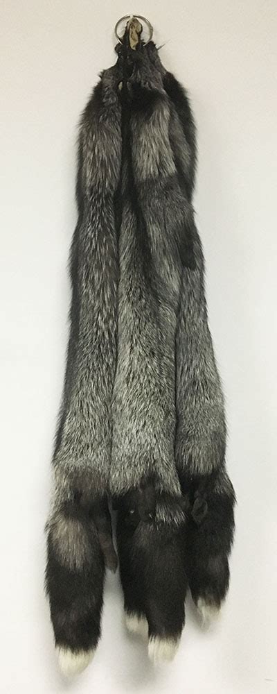 Ausable™ Fur Tanned Silver Fox Fur Pelt X Large With Tail And Face