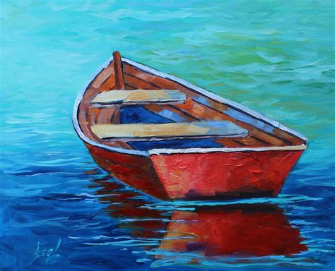Boat Oil Painting On Canvas Fine Boat Art Boat Rebeccabeal
