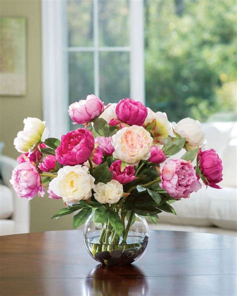 Peony Deluxe Silk Flower Centerpiece Silk Flower Arrangements Flower