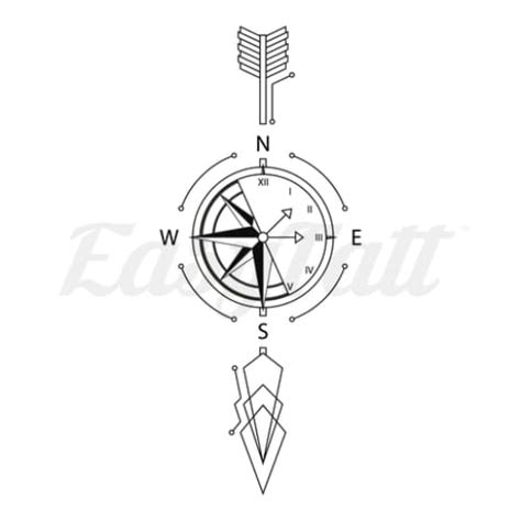 Arrow Compass Temporary Tattoo Easytatt™