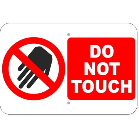 Horizontal Large Icon Do Not Touch Sign Custom Signs