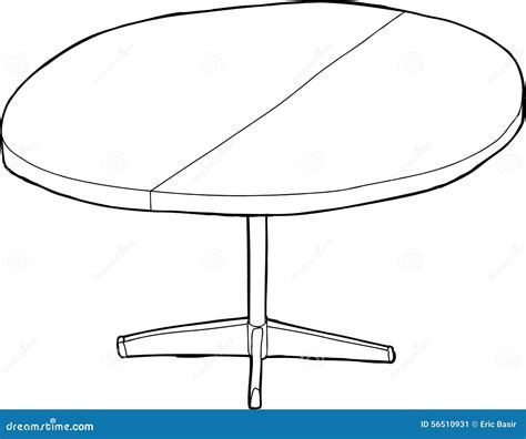 One Round Table Outlined Stock Illustration Image 56510931