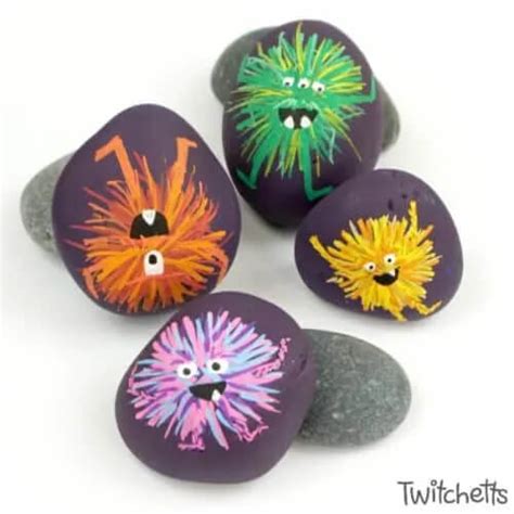 Cute Monster Painted Rock Crafts Kids Art And Craft