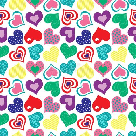 Colorful Hearts Pattern Stock Vector Illustration Of Pattern 12481242
