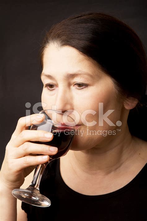 Woman Drinking Red Wine Stock Photo Royalty Free Freeimages