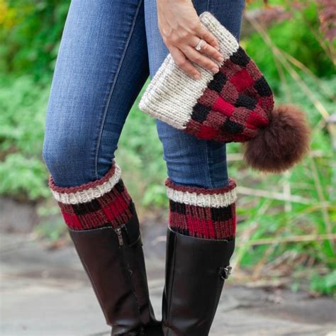Making your own crochet boot cuffs is super easy with these fun patterns! Loom Knit Buffalo Plaid Hat & Boot Toppers Pattern Set ...