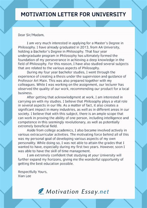 I am a master of liberal arts degree candidate at harvard extension school, specializing in information technology. Best Motivation Letter for University Admission Writing ...