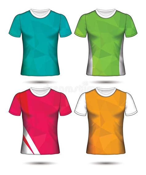 T Shirt Templates Abstract Geometric Collection Of Different Colors