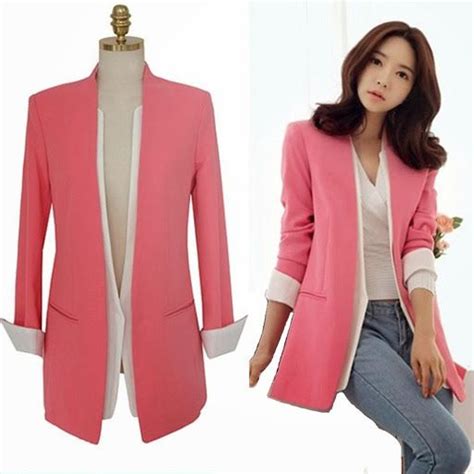 Model Baju Kantor Korea Kemeja Wanita Wanita Pakaian Blazer