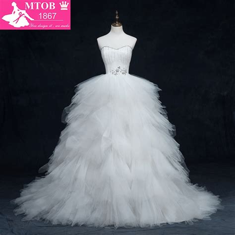 Princess Ball Gown Wedding Dress Ruffles Beading Sweetheart Lace Up
