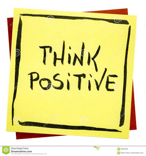 Think Positive Inspirational Reminder Stock Photo - Image of optimism ...
