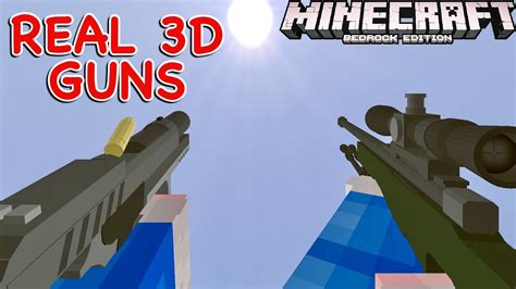 Minecraft Pe Best Gun Mod Actual Realistic 3d Guns Mcpe 3d Guns With