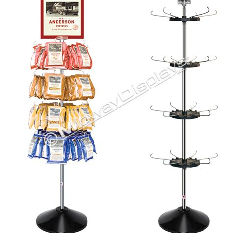 Display Rack Floor Spinner 4 Tier Hook And Rotor In Stock Displays