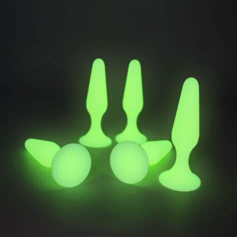 Novelties Adult Toys Sex Toys Luminous Butt Plug Setsilicone Glow In