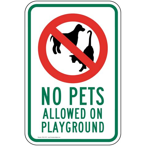 No Pets Allowed On Playground Sign PKE-16715 Pets / Pet Waste