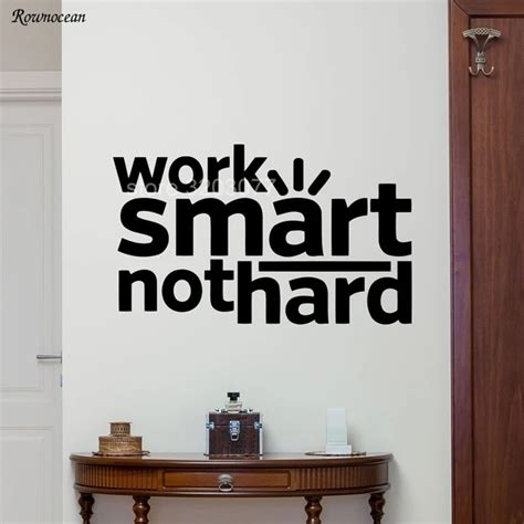 Inspiration Art Quotes Work Smart Not Hard Office Wall Decal Motivational Vinyl Sticker Office