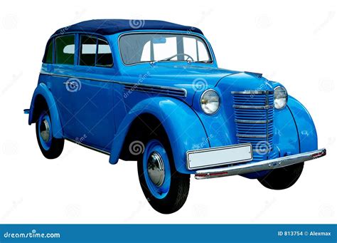 Classic Blue Retro Car Isolated Stock Photo Image Of European
