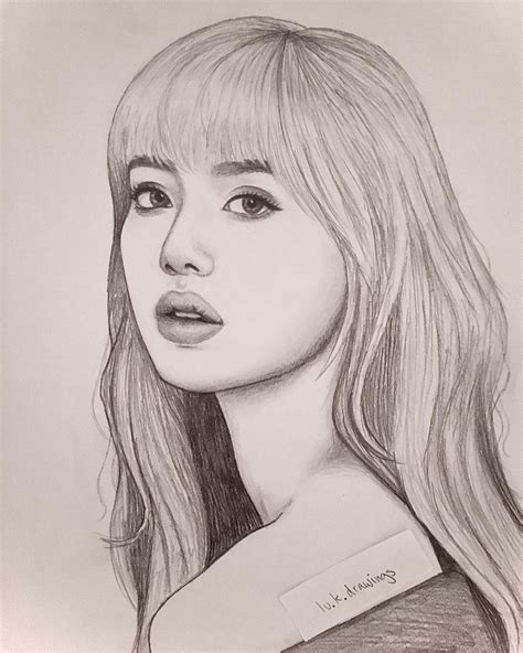 How To Draw Lisa Blackpink Step By Step At Drawing Tutorials