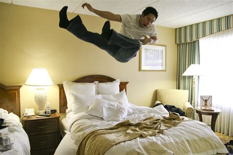 Bed Jump Having Some Fun On The Comfy Beds At Marriot Thi Flickr