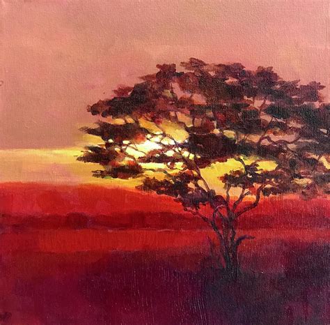 Fiery Acacia Painting By Anne Labaire Pixels