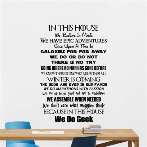 In This House We Do Geek Wall Decal Sign Disney Vinyl Sticker Etsy
