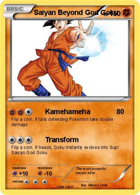 Pokémon Saiyan Beyond God Goku 1 1 Kamehameha My Pokemon Card