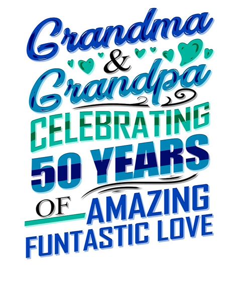 Gold Wedding Anniversary Grandma And Grandpa Celebrating 50 Years Love