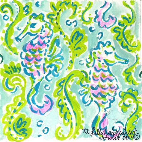 Lilly Pulitzer Pattern - Seahorses | Lily pulitzer painting, Lilly