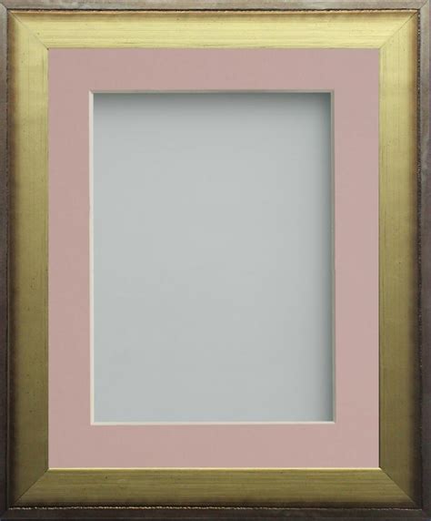 Newbury Gold 14x11 Frame With Pink Mount Cut For Image Size 12x8