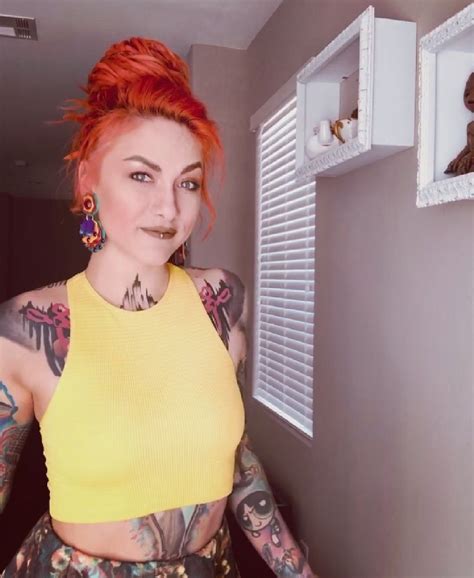 Lena Scissorhands Female Metal Screamer Ginger Dreadlocks Hand Tattoos Lip Piercing