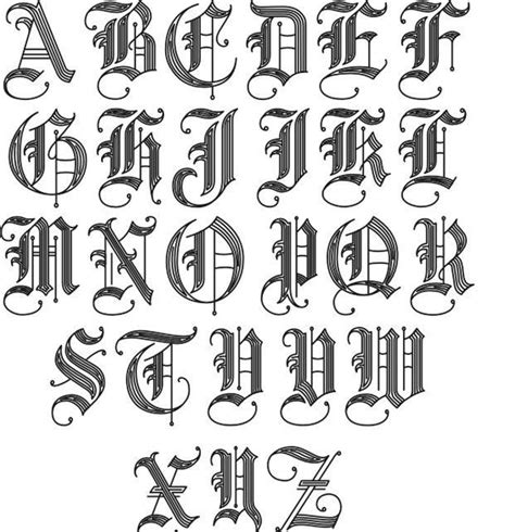 Tattoo Fonts Alphabet Lettering Alphabet Tattoo Lettering