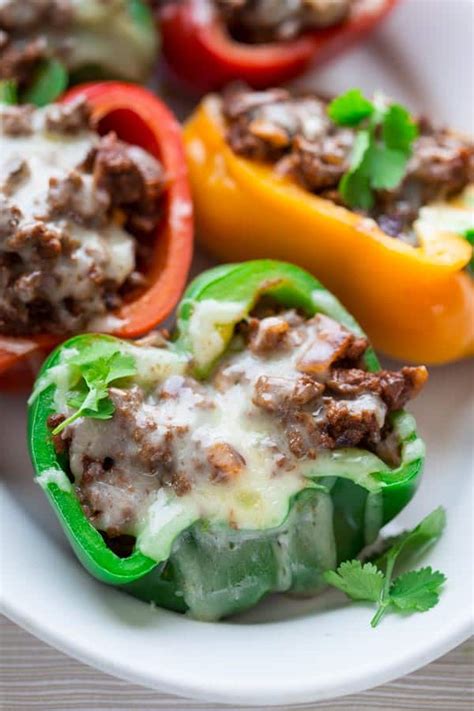 Meanwhile, bring a skillet sprayed with nonstick spray to medium heat. low carb mexican stuffed peppers - Healthy Seasonal Recipes