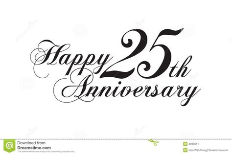 Happy 25th Anniversary Greeting Card With Handwritten Text Stock Photo