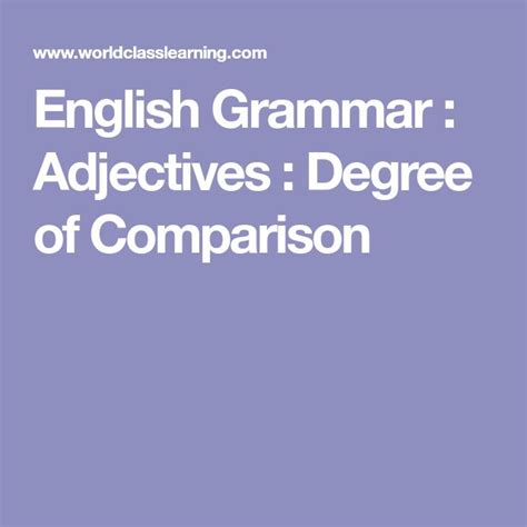 English Grammar Adjectives Degree Of Comparison Degrees Of