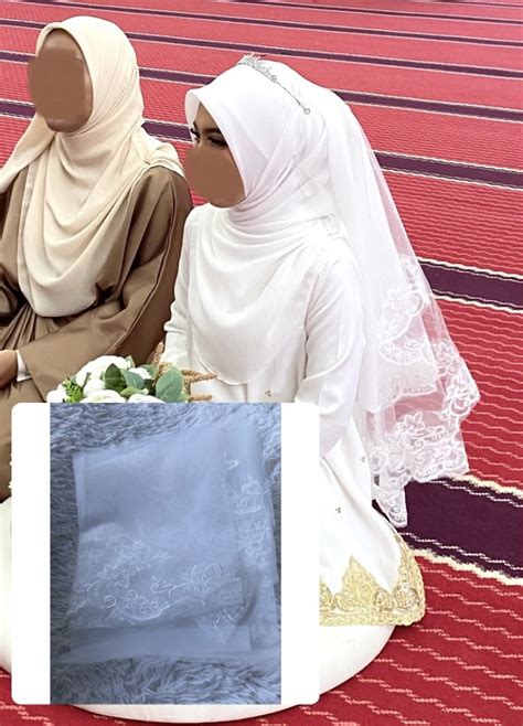Wedding Nikah Lace Veil Sulam Women S Fashion Watches Accessories