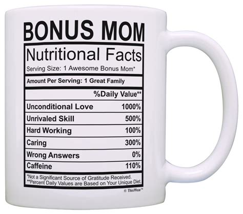 Best Stepmom Ts Bonus Mom Nutritional Facts Step Mom Tea Cup Mom Coffee Mug Mothers Day T