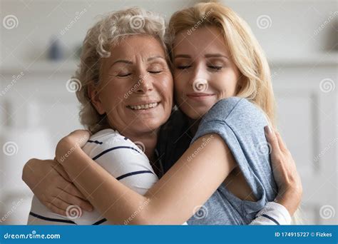 Happy Mature Mom And Adult Daughter Embrace Stock Image Image Of My Xxx Hot Girl