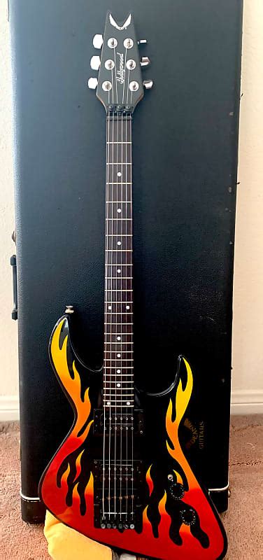 Dean Hollywood Z 1980s Black With Flames Reverb