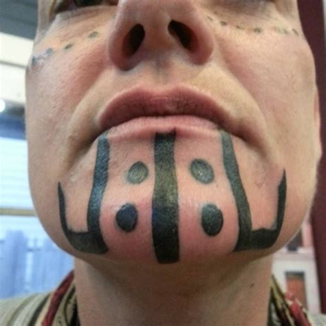 Black Tribal Chin Tattoo Best Tattoo Ideas Gallery